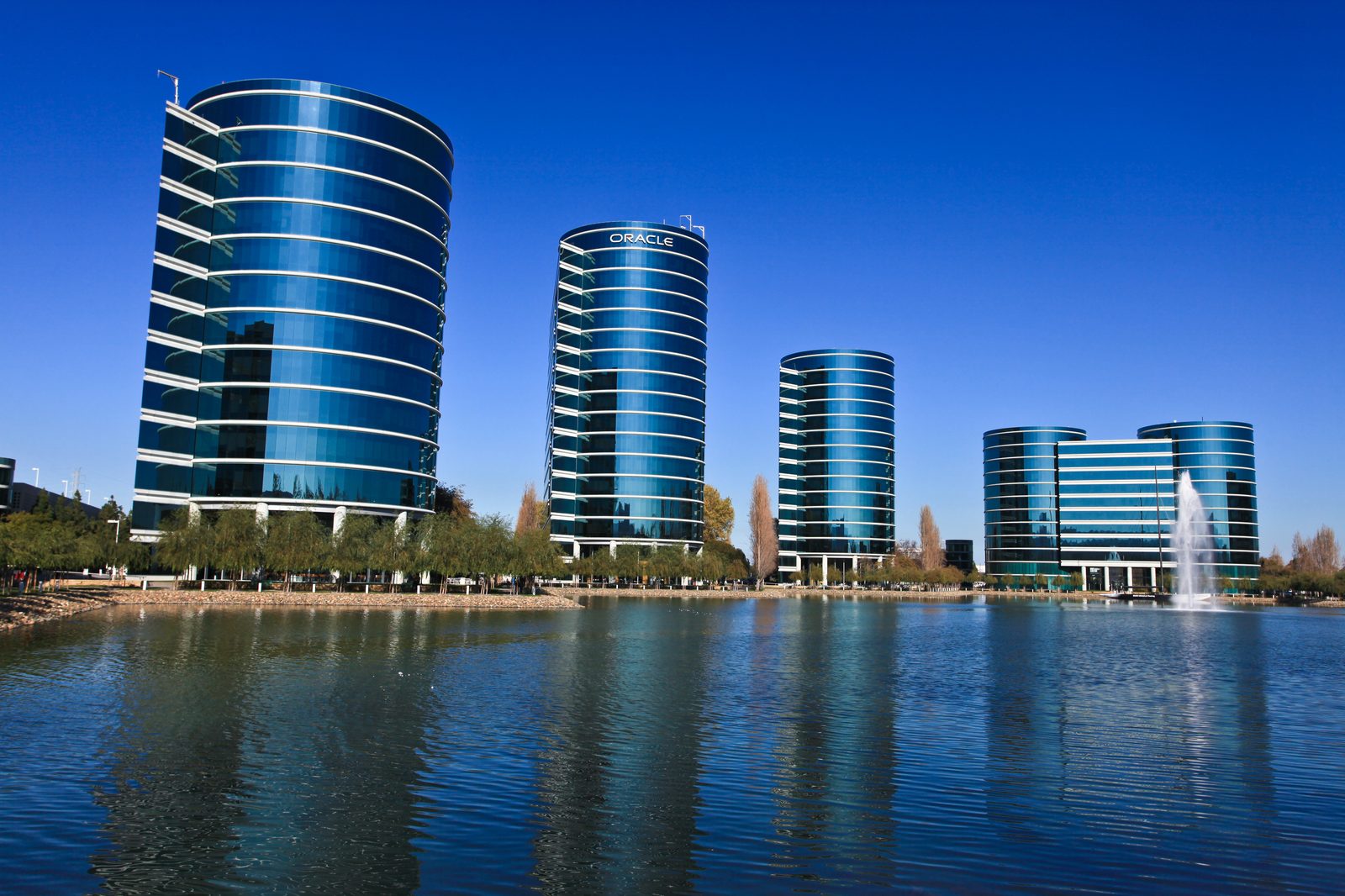 Oracle's headquarters campus at Redwood Shores, California.