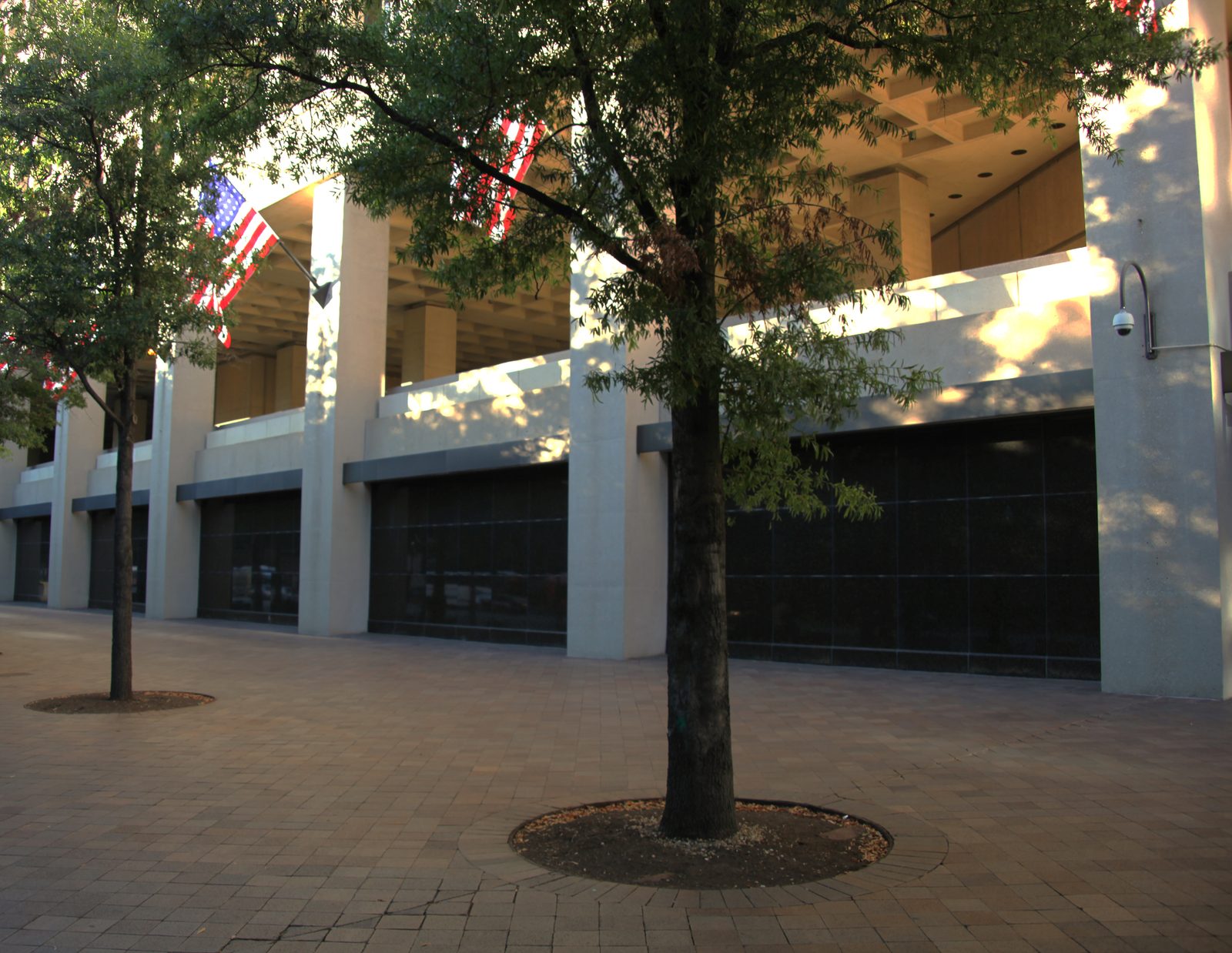 The south facade of the J. Edgar Hoover Building, the FBI's headquarters, on Pennsylvania Avenue NW in Washington, D.C.